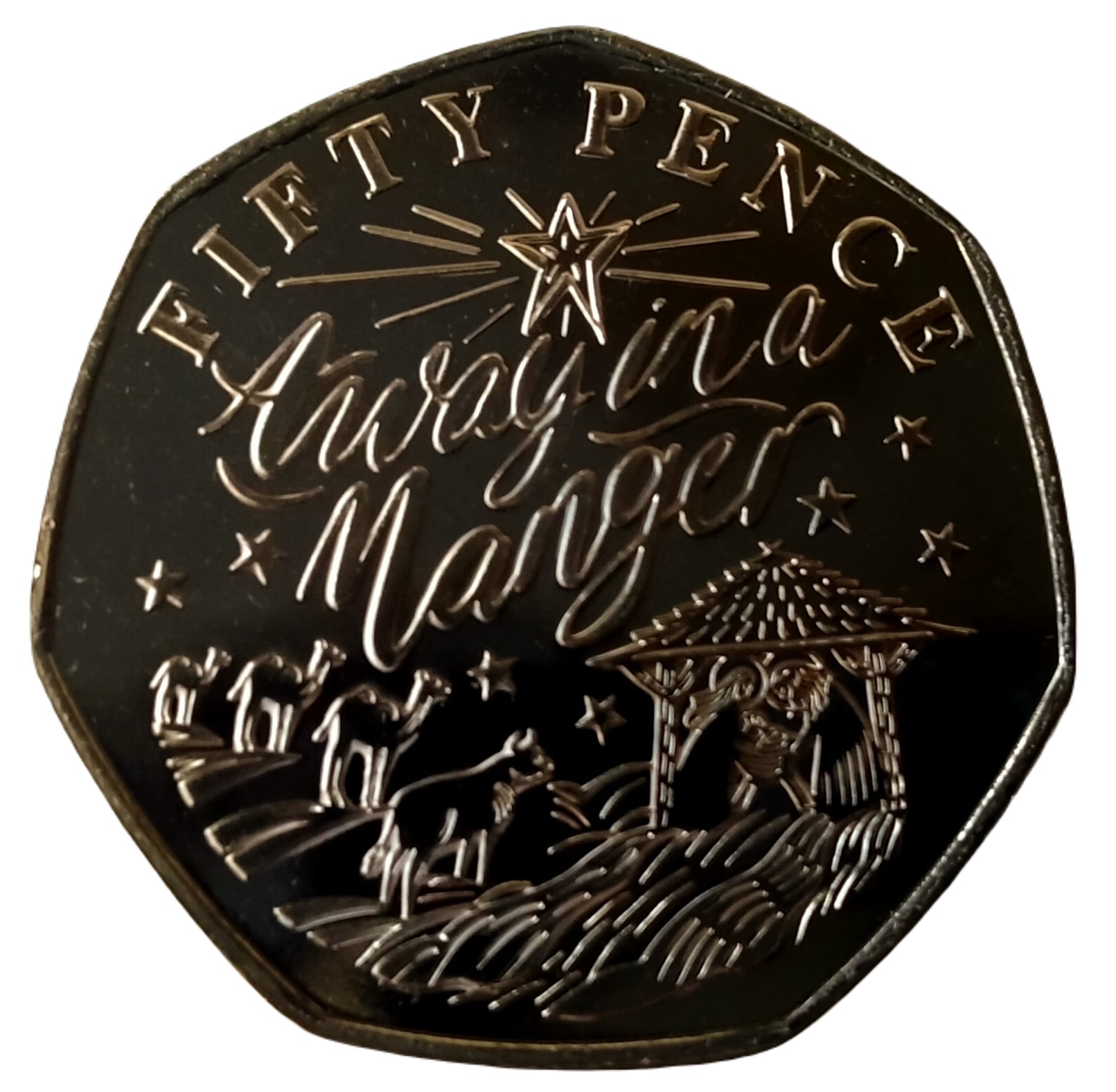 Guernsey 50 Pence - Elizabeth II Away In A Manger