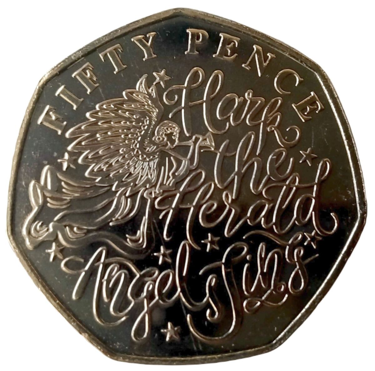 Guernsey 50 Pence - Elizabeth II Hark The Herald Angels Sing reverse