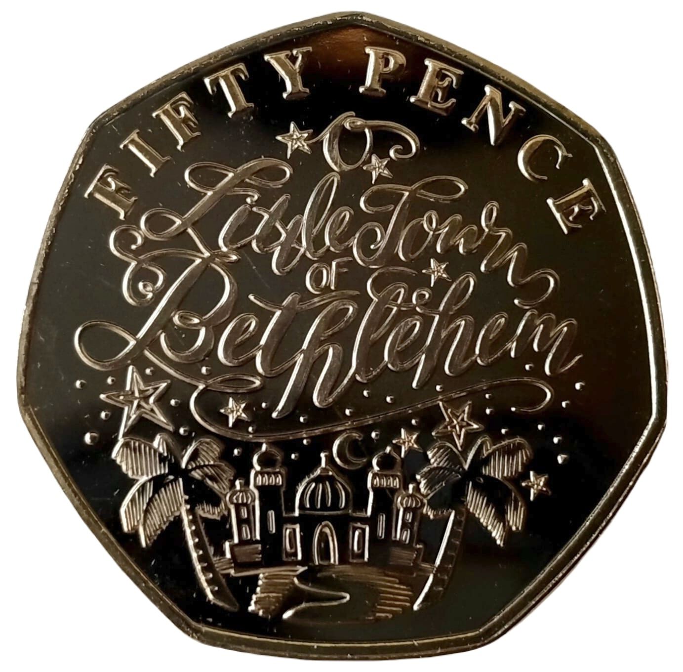 Guernsey 50 Pence - Elizabeth II O Little Town Of Bethlehem reverse