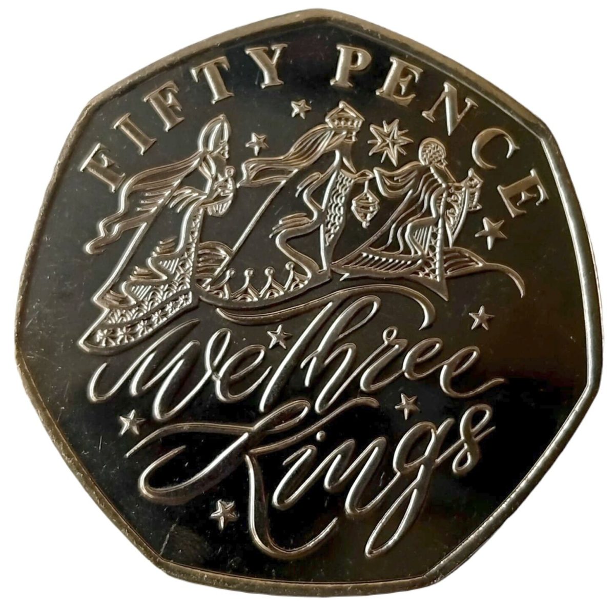 Guernsey 50 Pence - Elizabeth II We Three Kings reverse