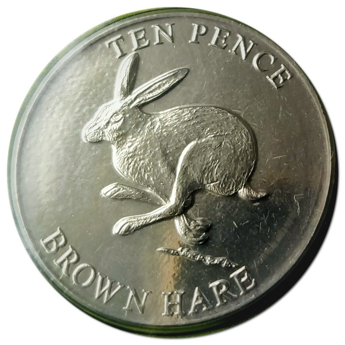 Guernsey 10 Pence - Elizabeth II Brown Hare