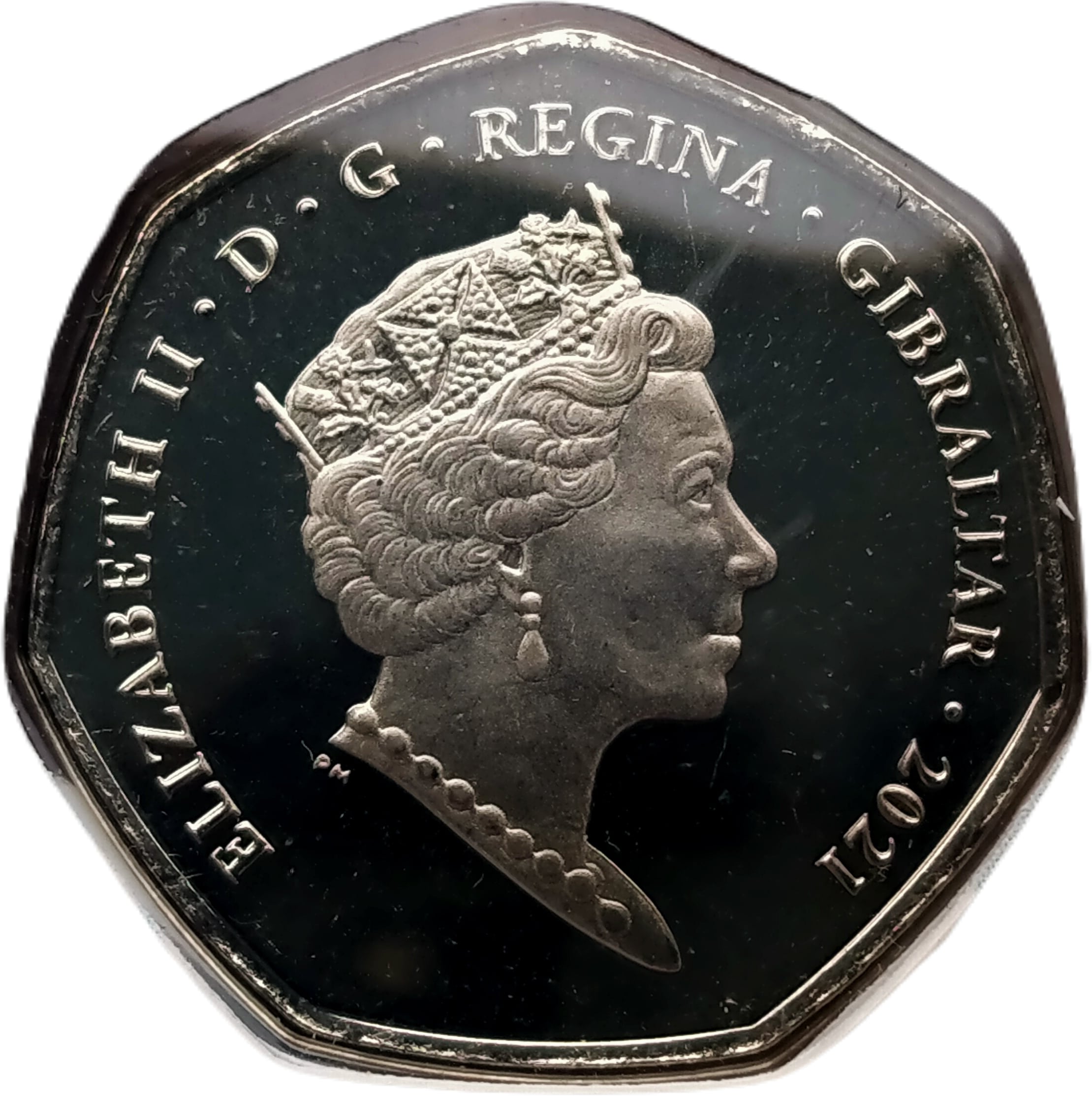 Gibraltar 50 Pence - Elizabeth II Guess How Much I Love You obverse