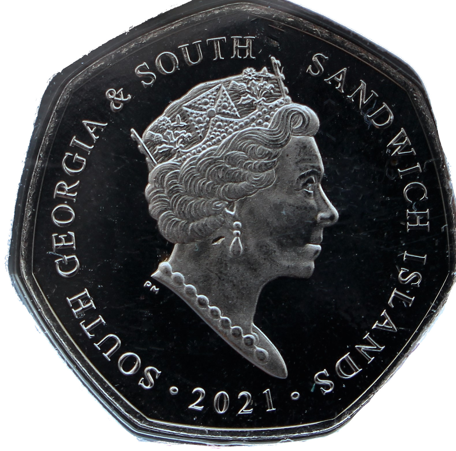 South Georgia and the South Sandwich Islands 50 Pence - Elizabeth II Angel Wings obverse