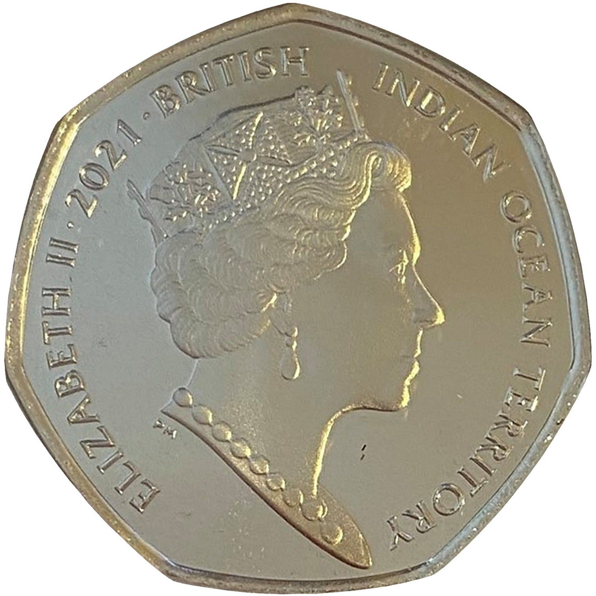 British Indian Ocean Territory 50 Pence - Elizabeth II Coat of Arms obverse