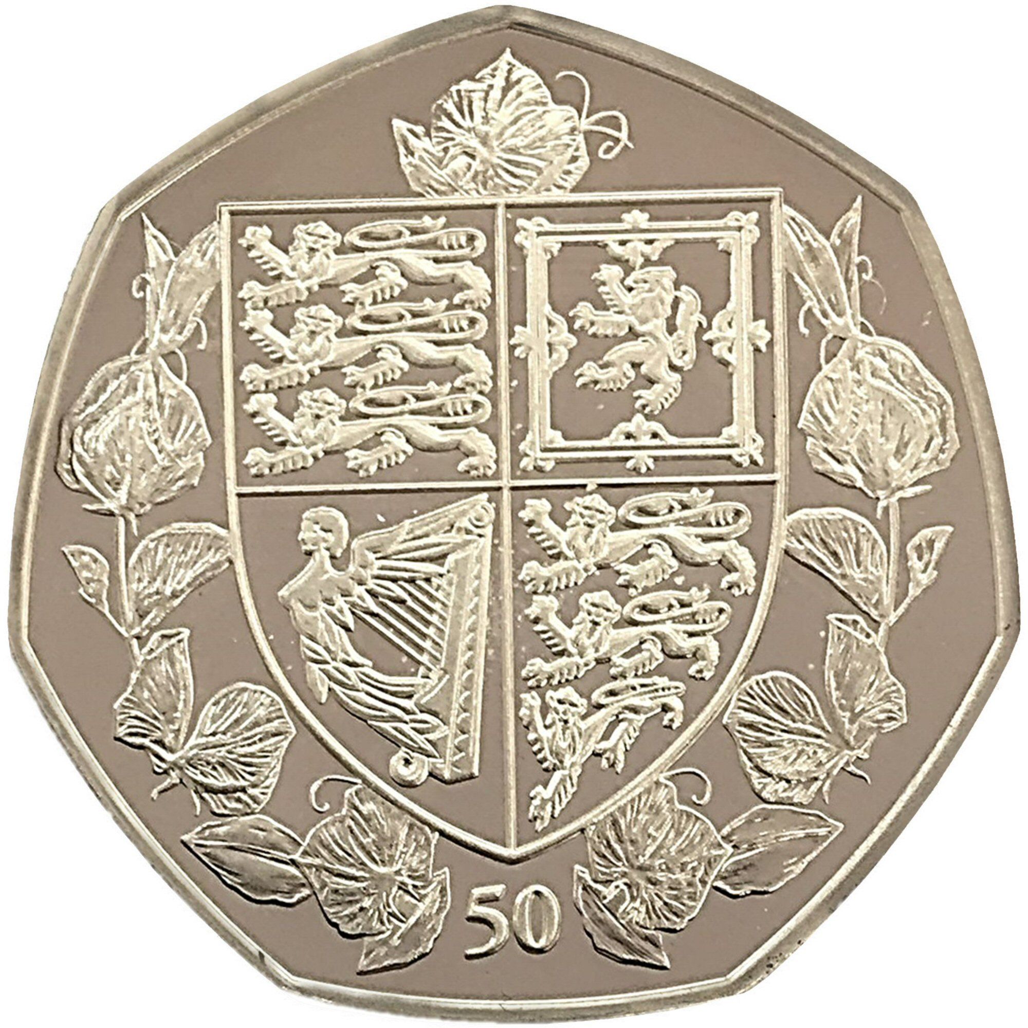 British Indian Ocean Territory 50 Pence - Elizabeth II Coat of Arms; Silver