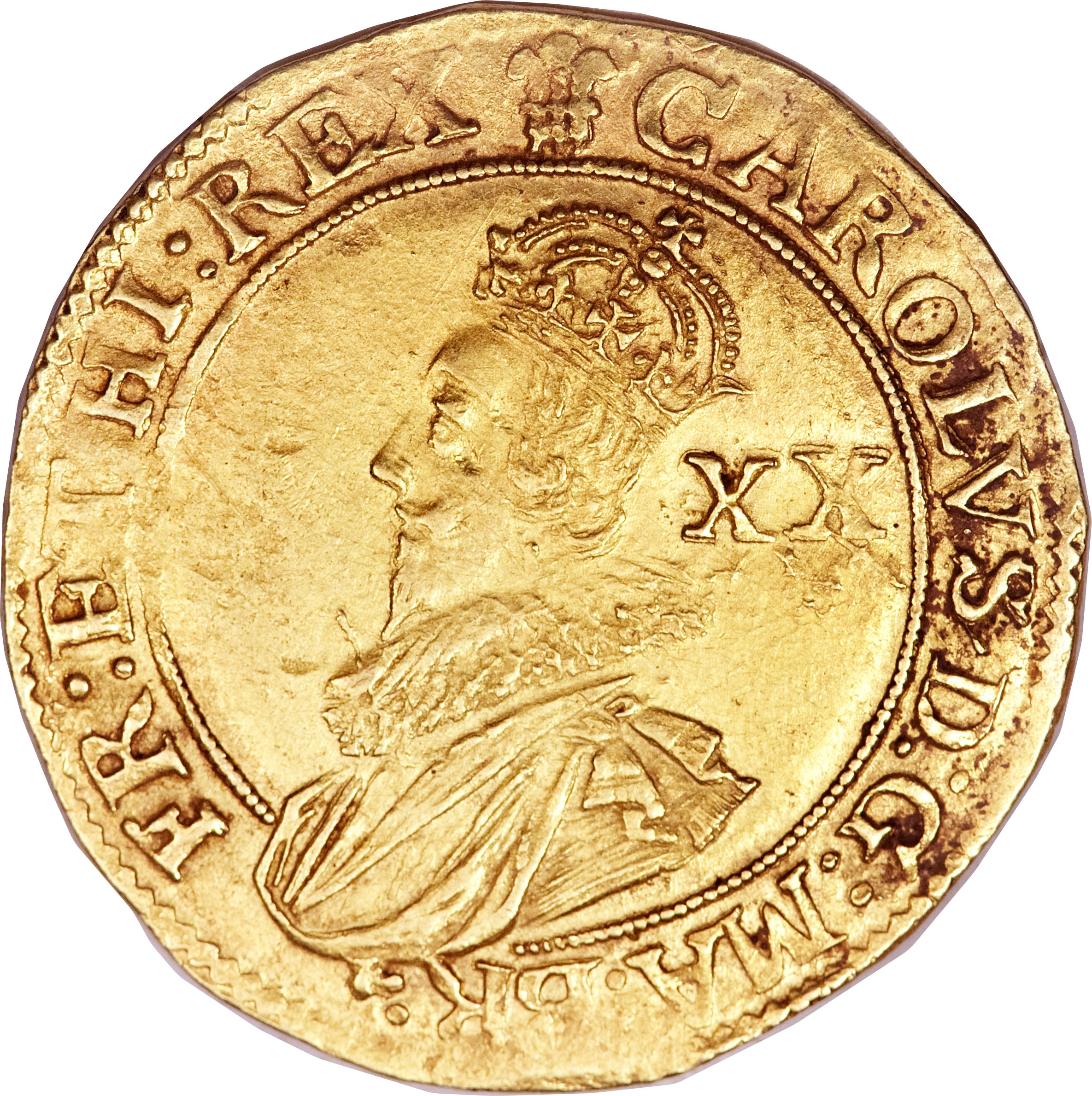 1 Unite - Charles I group C; 3rd bust obverse