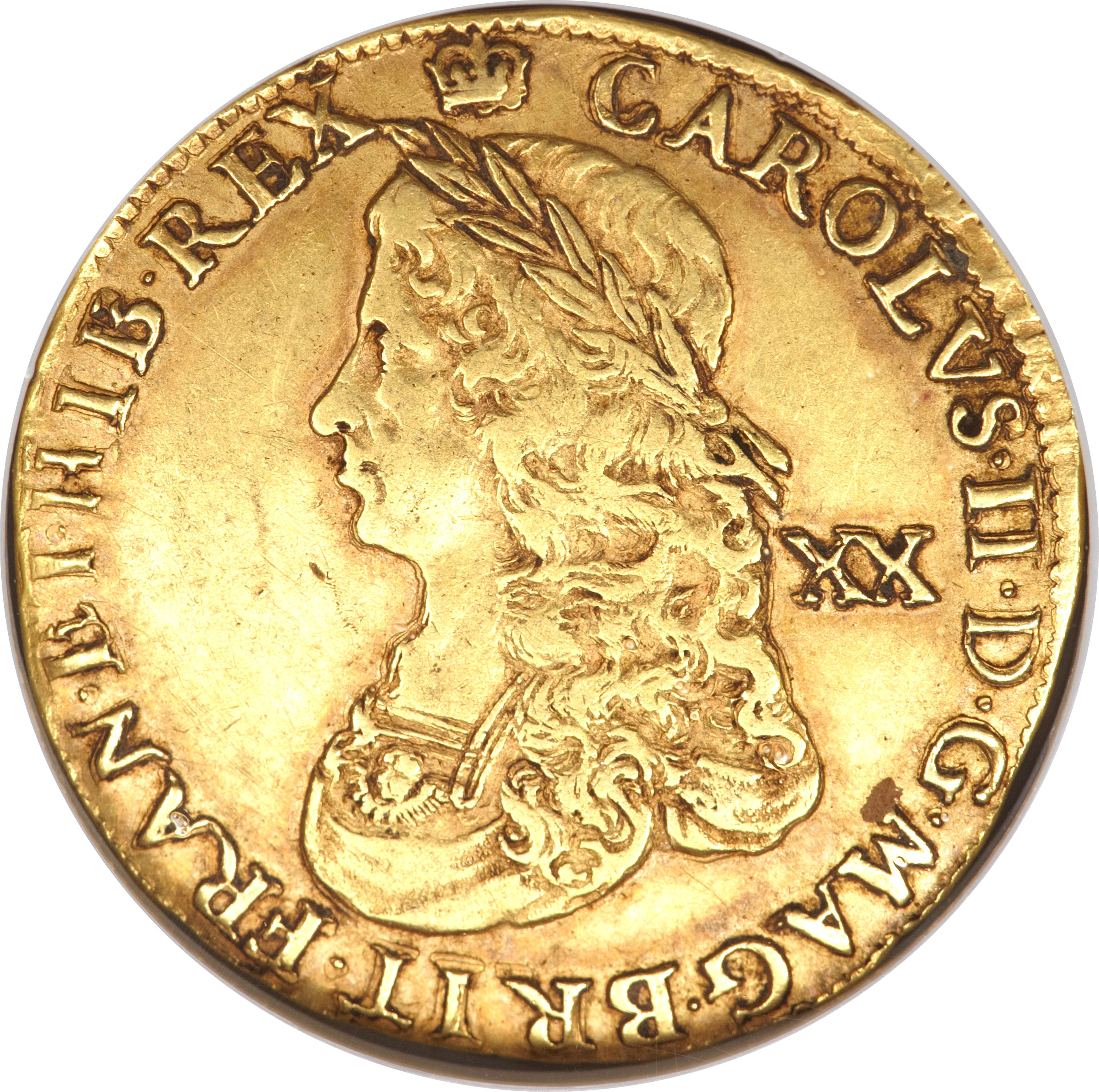 1 Unite - Charles II 2nd issue obverse