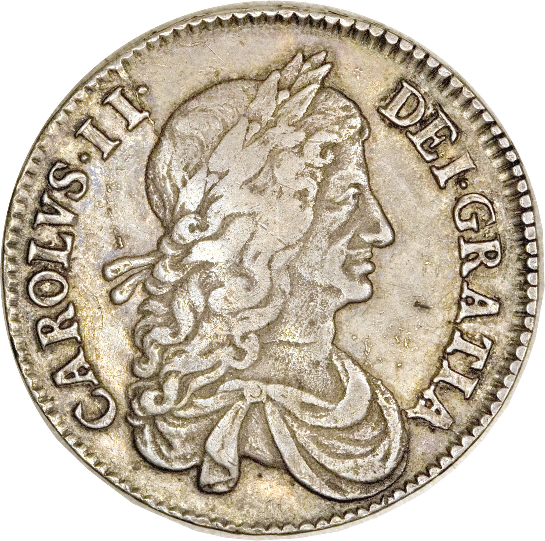 ½ Crown - Charles II 1st bust obverse