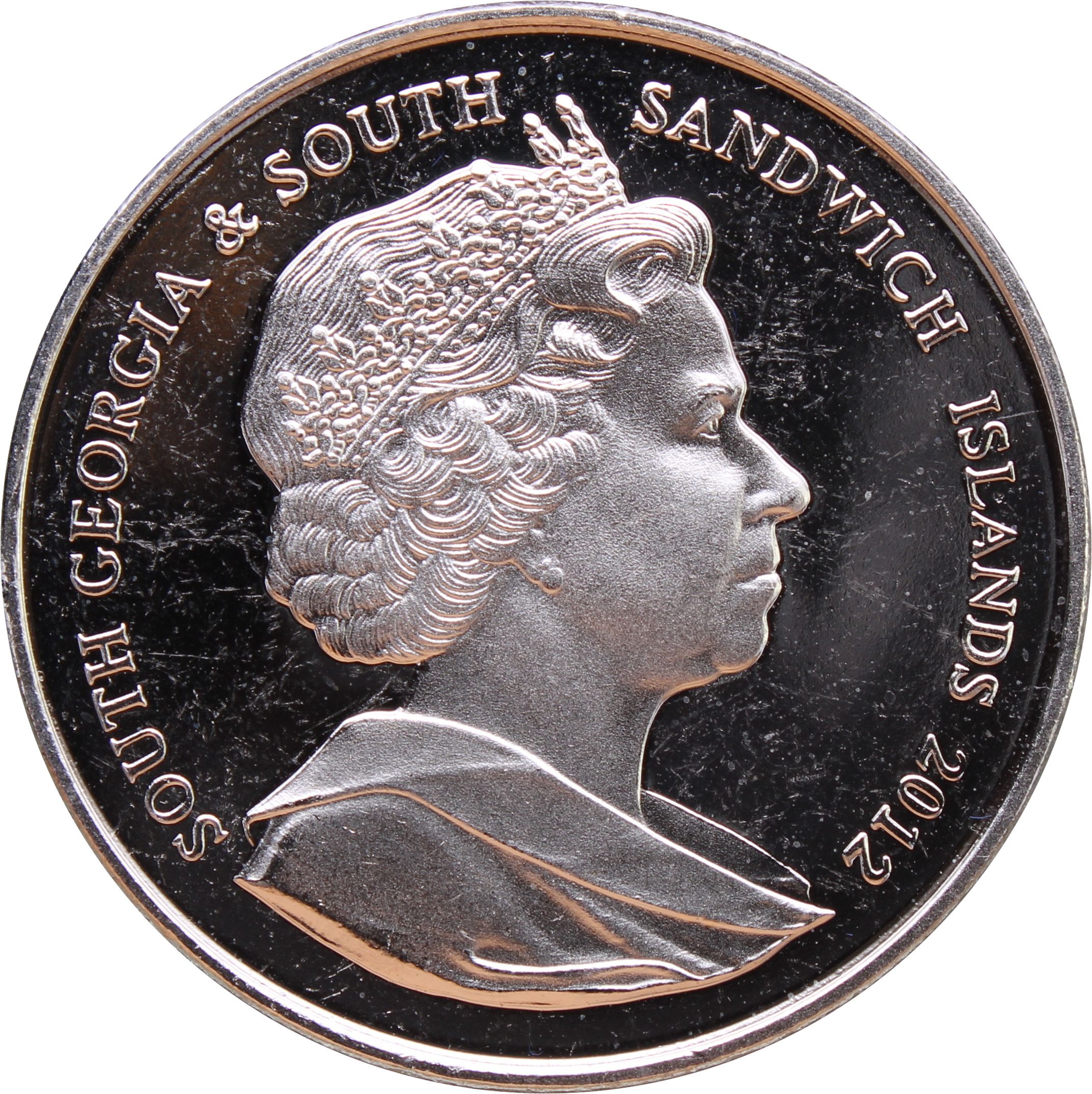 South Georgia and the South Sandwich Islands 2 Pounds - Elizabeth II King Penguin obverse