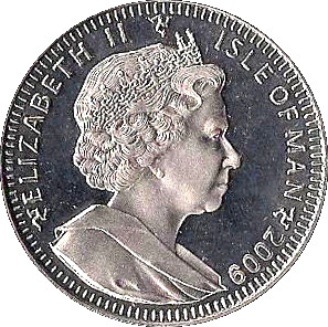 Isle of Man 1 Crown - Elizabeth II First Man on the Moon obverse