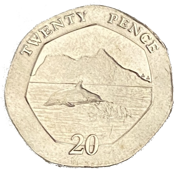 Gibraltar 20 Pence - Elizabeth II Dolphin