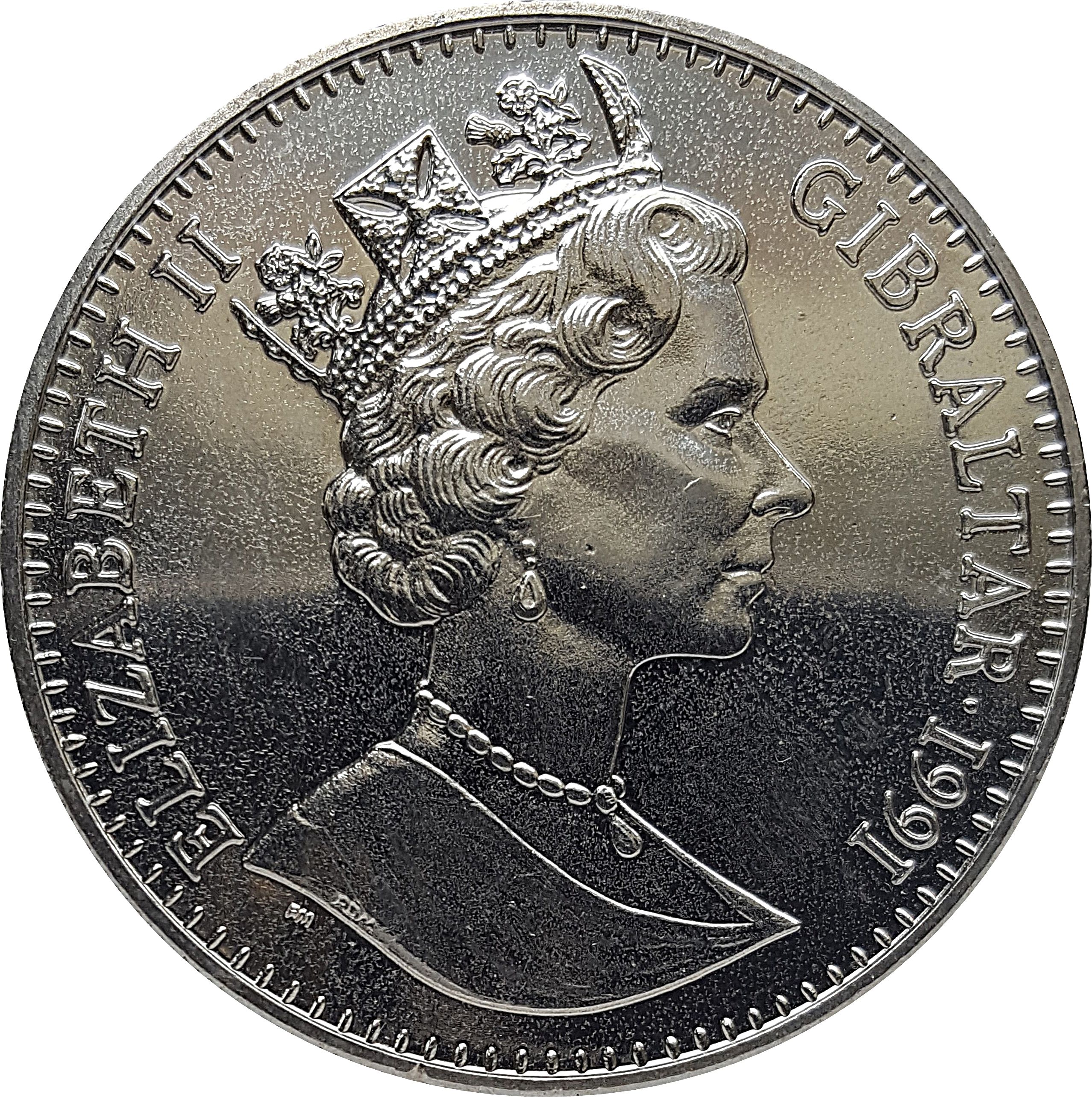 Gibraltar 1 Crown - Elizabeth II Boxing obverse