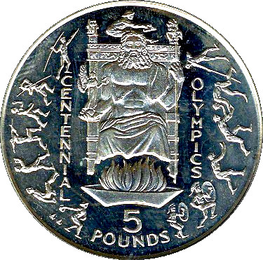 Gibraltar 5 Pounds - Elizabeth II Centennial of the Olympics