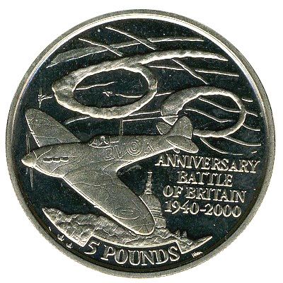 Gibraltar 5 Pounds - Elizabeth II Battle of Britain