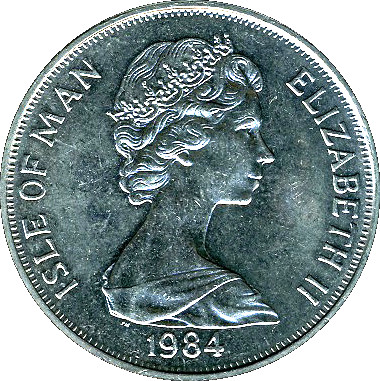 Isle of Man 1 Crown - Elizabeth II Commonwealth Parliamentary Conference; Tynwald Hill obverse