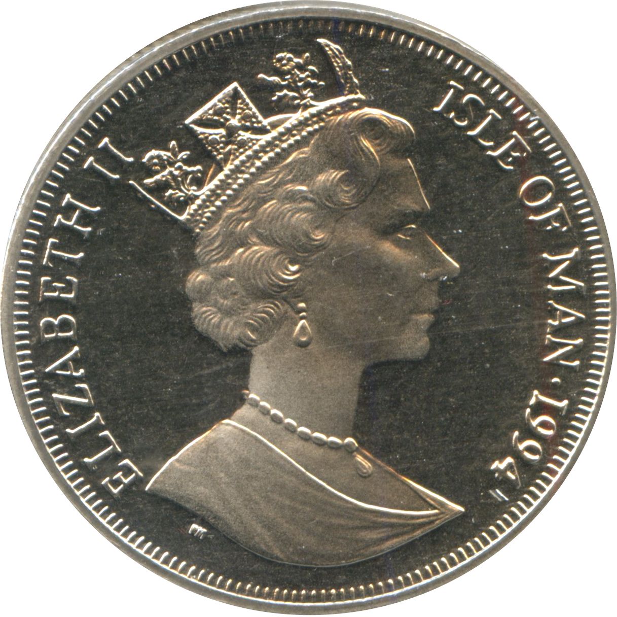 Isle of Man 1 Crown - Elizabeth II Japanese Bobtail Cat obverse