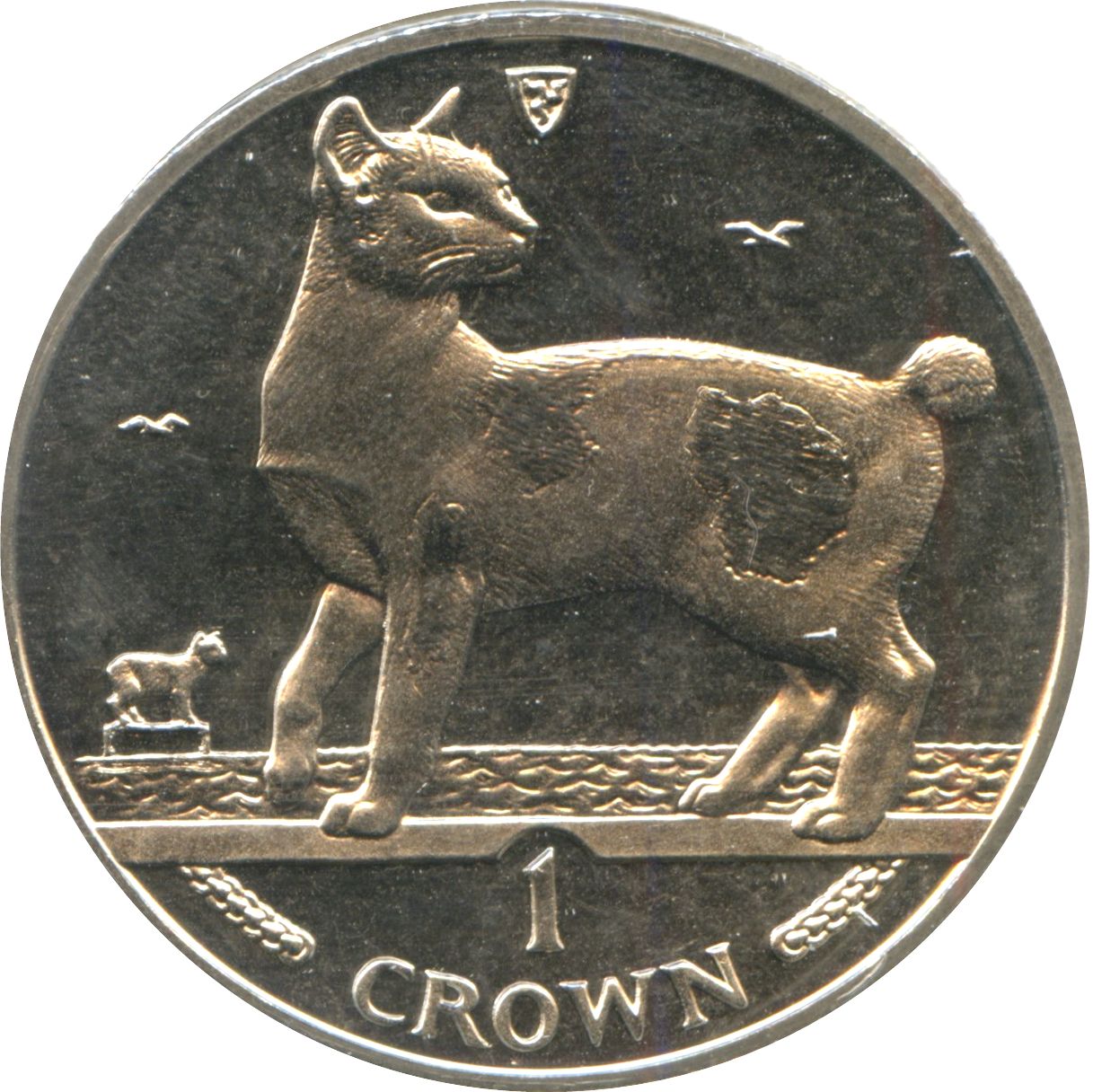 Isle of Man 1 Crown - Elizabeth II Japanese Bobtail Cat