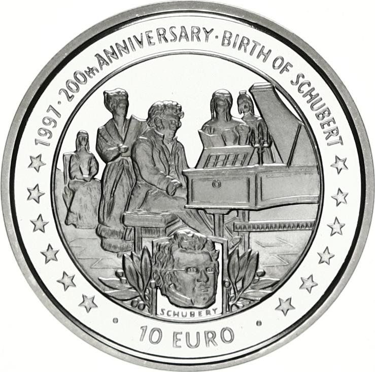 Isle of Man 10 Euros - Elizabeth II Franz Schubert