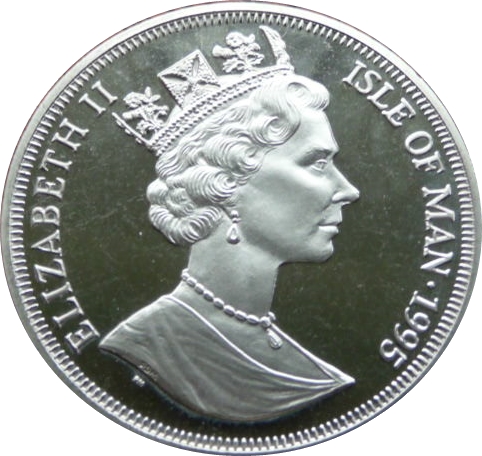 Isle of Man 1 Crown - Elizabeth II America's Cup Challenge obverse