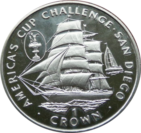 Isle of Man 1 Crown - Elizabeth II America's Cup Challenge