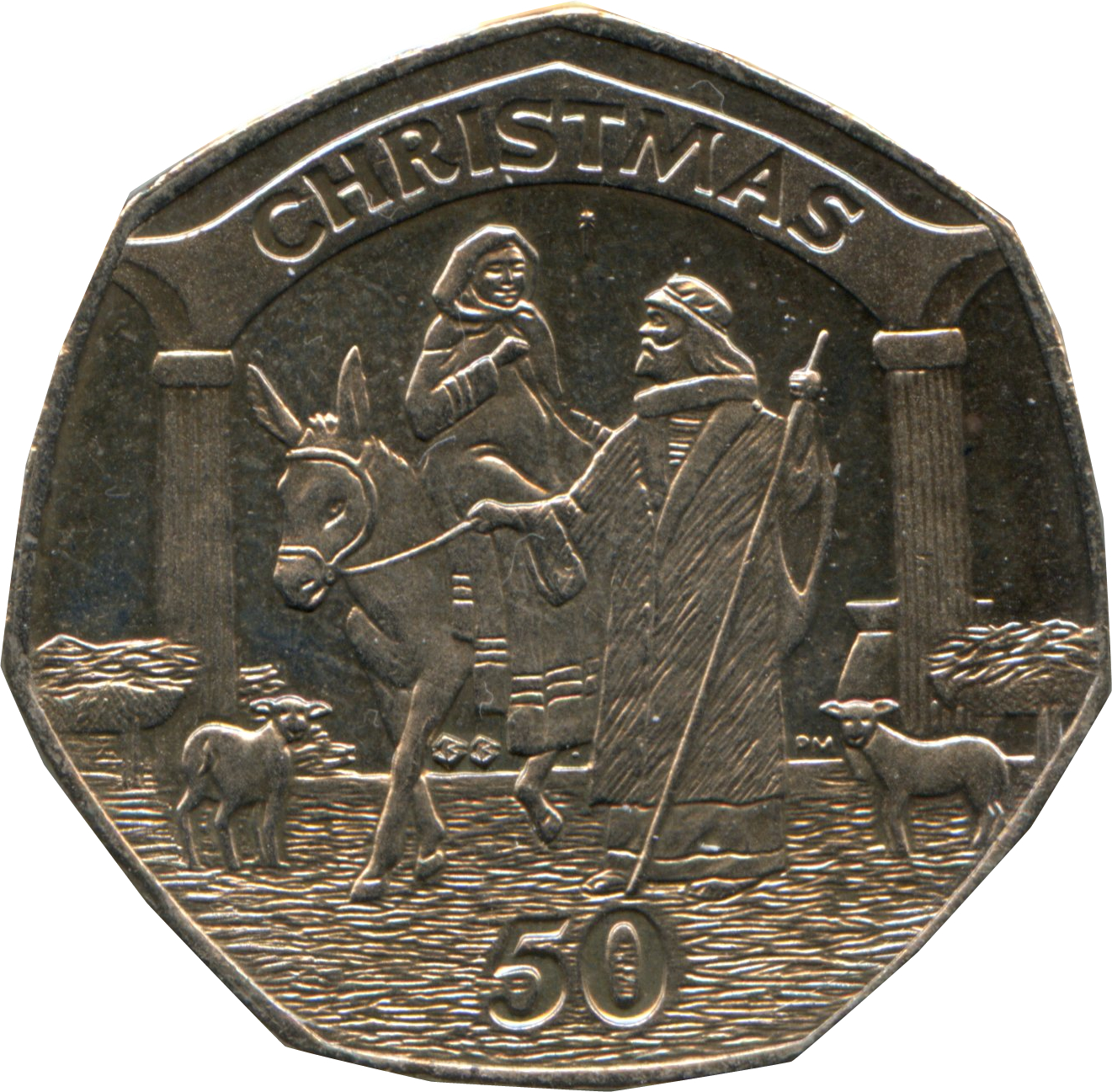 Gibraltar 50 Pence - Elizabeth II Christmas