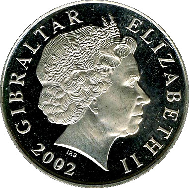 Gibraltar 5 Pounds - Elizabeth II Queen's Golden Jubilee obverse