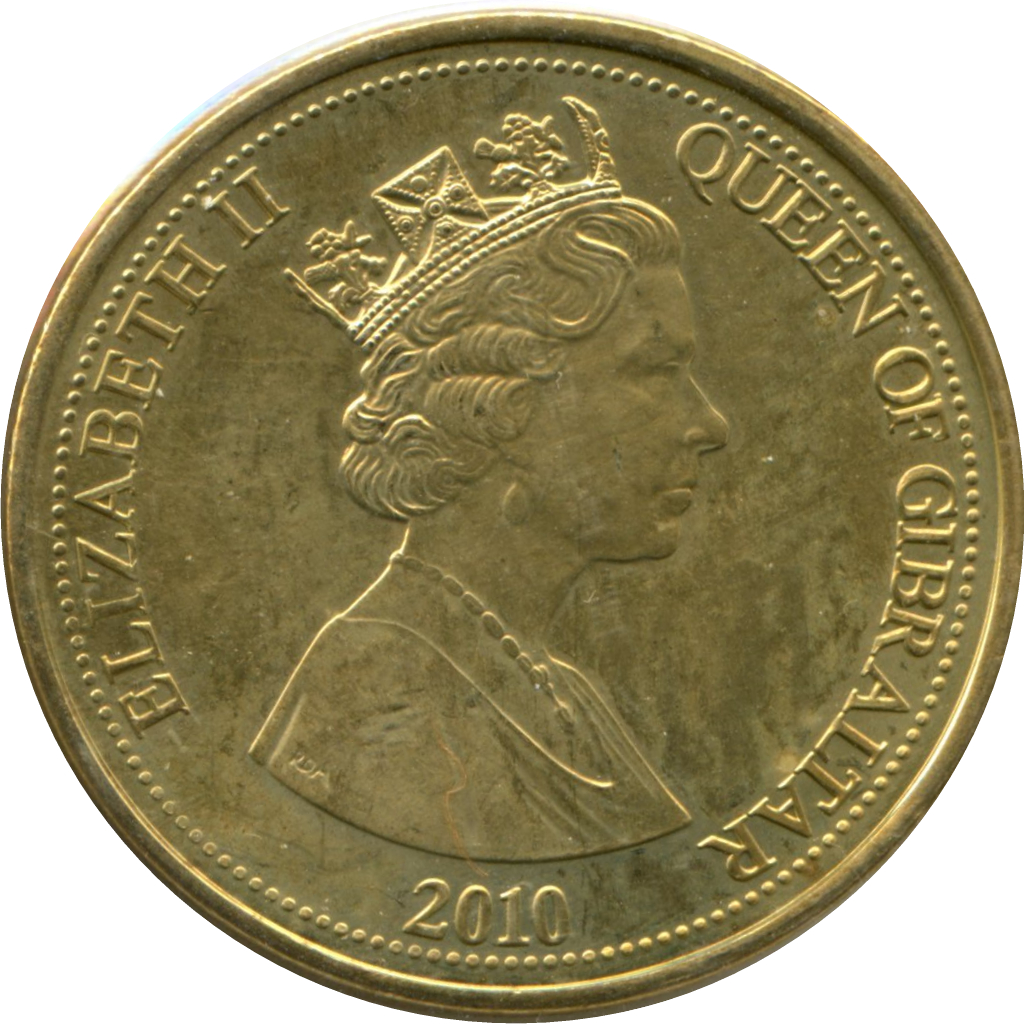 Gibraltar 5 Pounds - Elizabeth II Rock of Gibraltar obverse