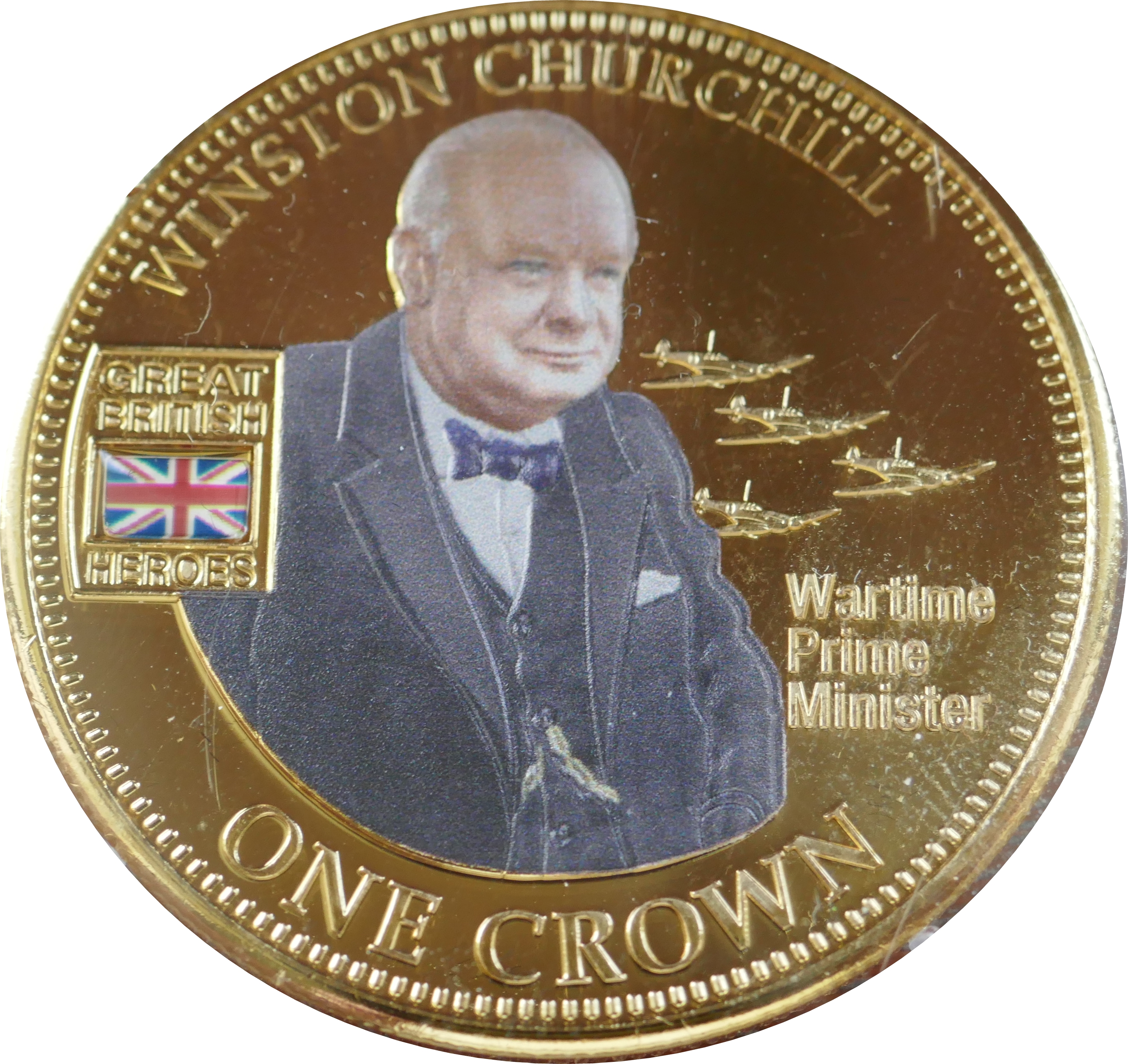 Tristan da Cunha 1 Crown - Elizabeth II Winston Churchill; colour reverse
