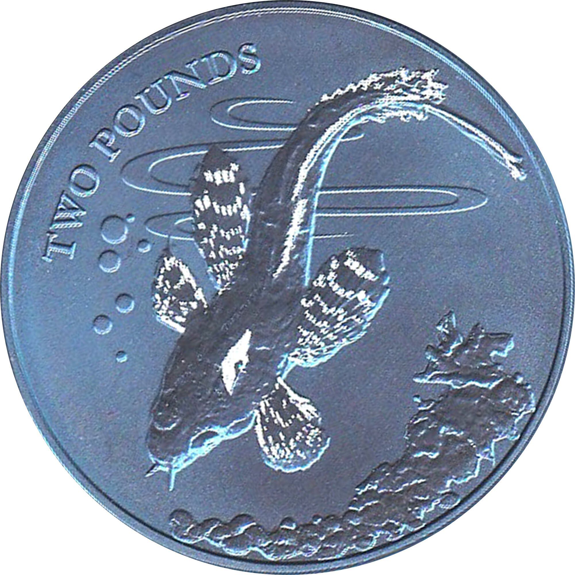 British Antarctic Territory 2 Pounds - Elizabeth II Barbeled plunderfish; Titanium