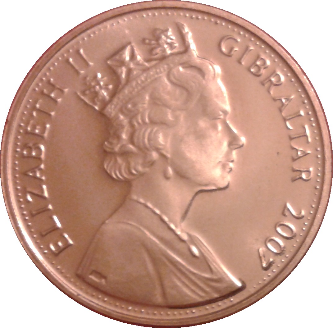 Gibraltar 2 Pence - Elizabeth II Diamond Wedding obverse