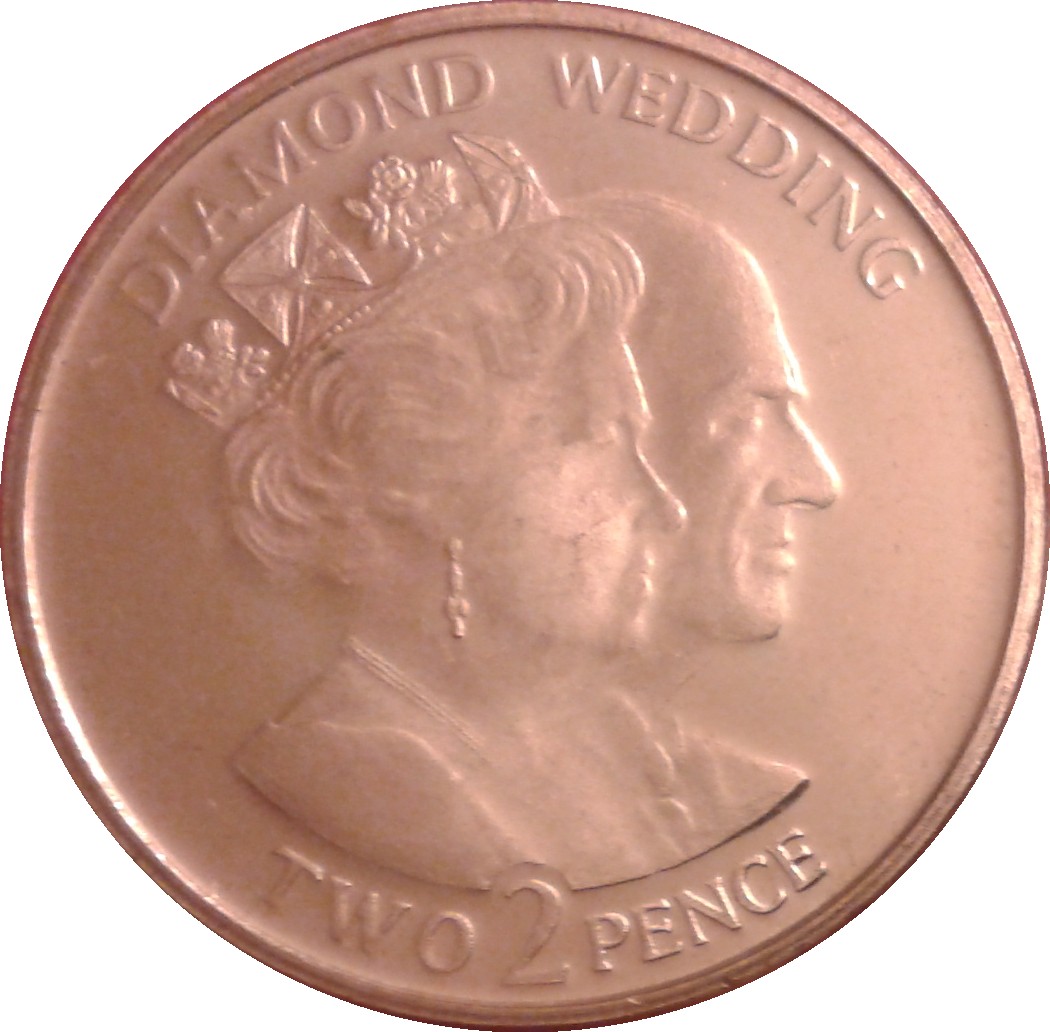 Gibraltar 2 Pence - Elizabeth II Diamond Wedding