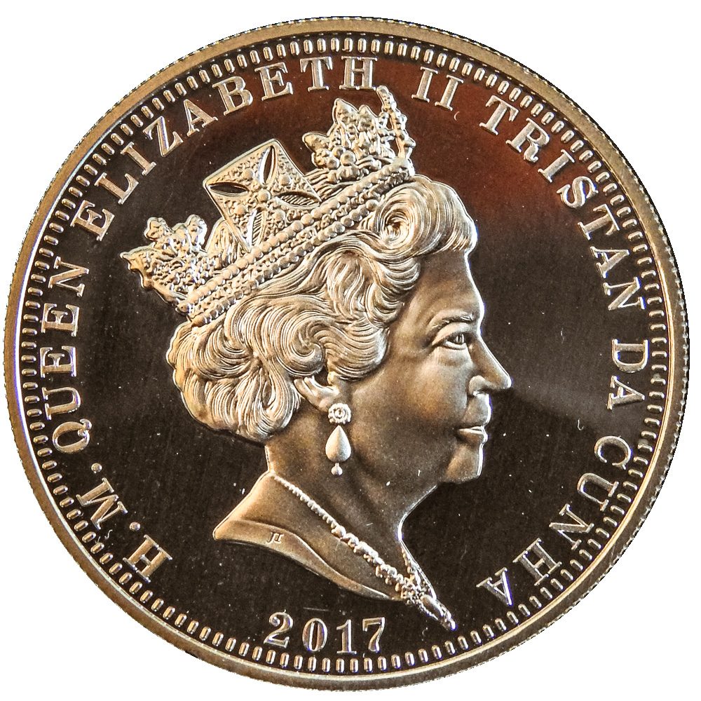 Tristan da Cunha 5 Pounds - Elizabeth II Sapphire Jubilee - Silver Piedfort obverse