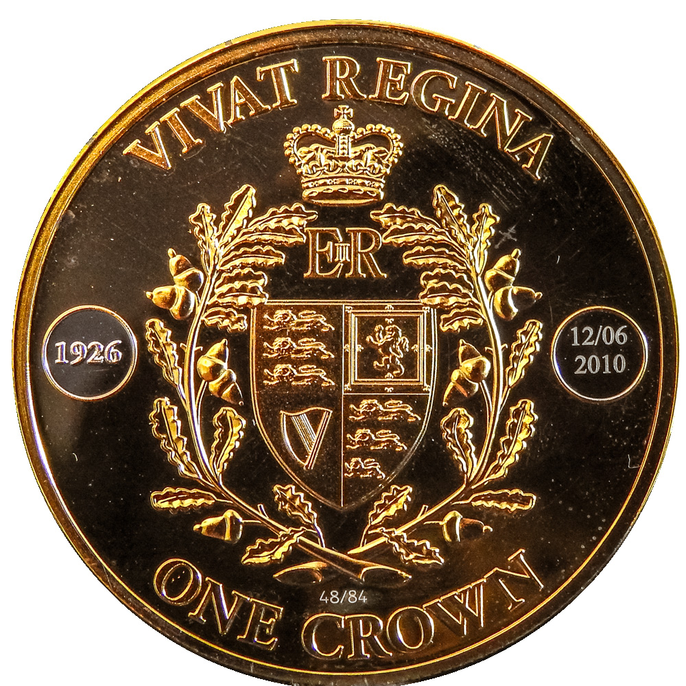 Tristan da Cunha 1 CROWN - Elizabeth II 84th Birthday - Silver Piedfort reverse