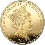 Tristan da Cunha 1 Crown - Elizabeth II House of Windsor centenary; four monarchs obverse