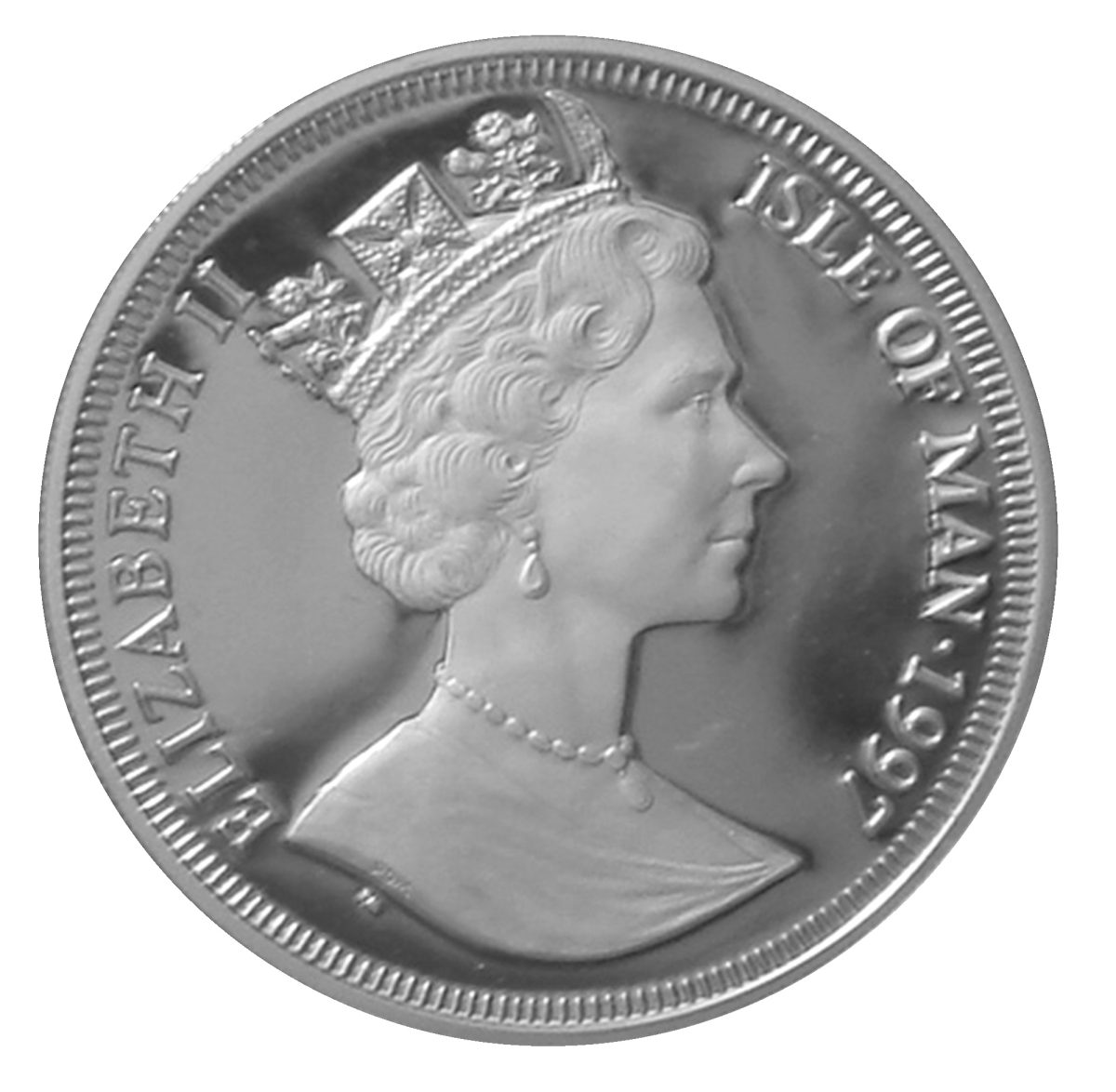 Isle of Man 1 Crown - Elizabeth II Leiv Eriksson; Silver Proof obverse