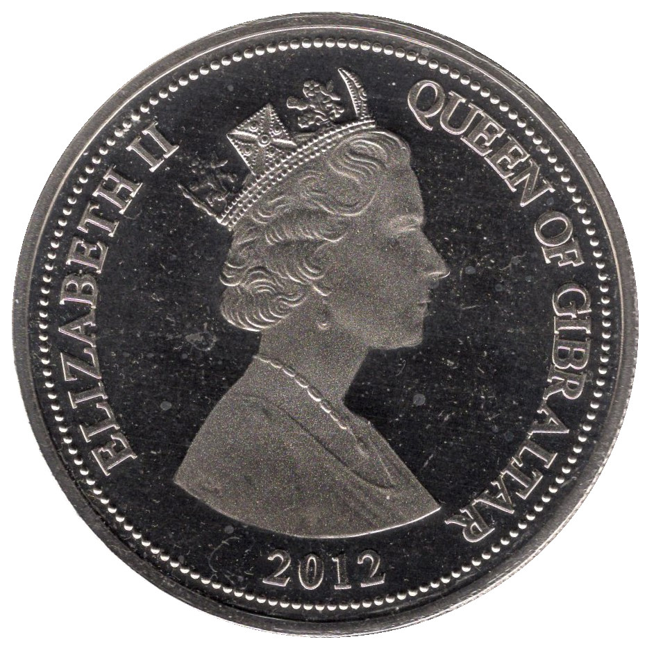 Gibraltar 1 Crown - Elizabeth II Thames Diamond Jubilee Pageant obverse