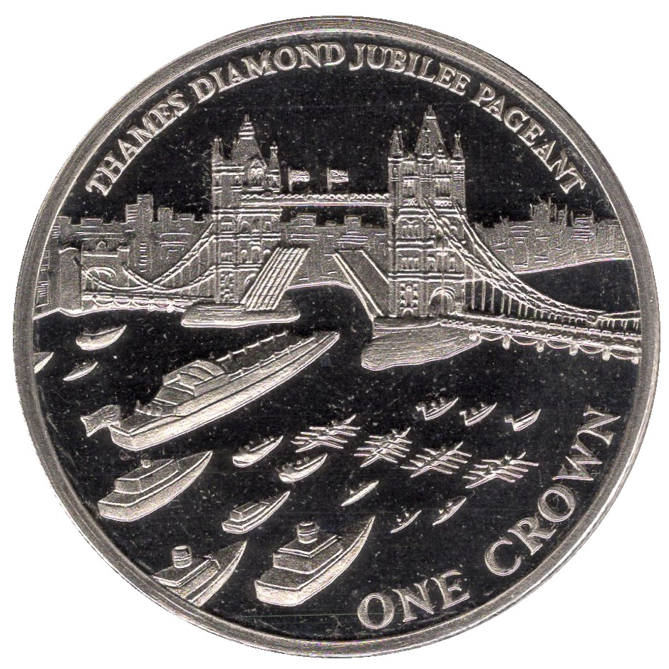 Gibraltar 1 Crown - Elizabeth II Thames Diamond Jubilee Pageant