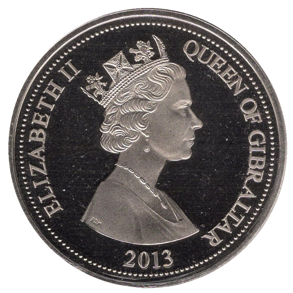 Gibraltar 1 Crown - Elizabeth II 60th Anniversary of Ascent of Mount Everest obverse