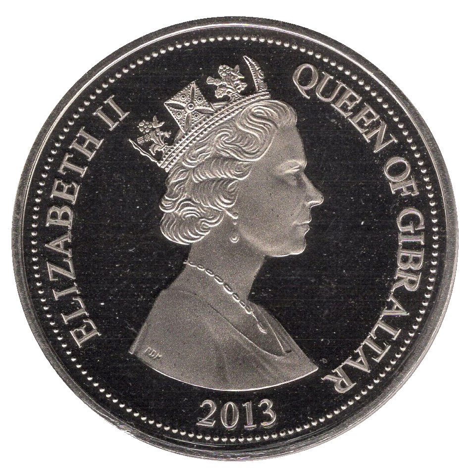 Gibraltar 1 Crown - Elizabeth II Birth of Prince George obverse