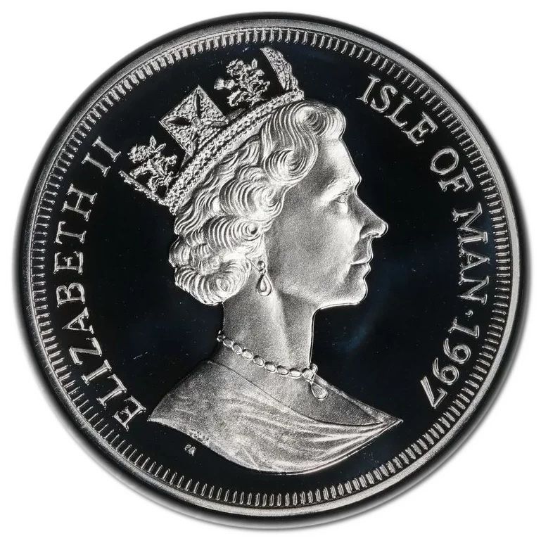 Isle of Man 1 Crown - Elizabeth II Ancestry of Felidae; Silver Proof obverse