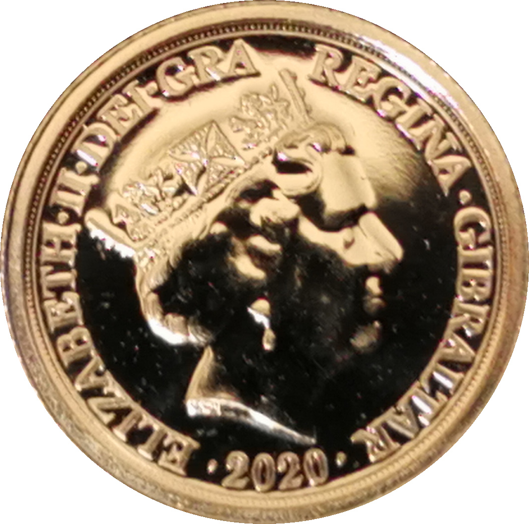 Gibraltar ¼ Sovereign - Elizabeth II Winston Churchill obverse