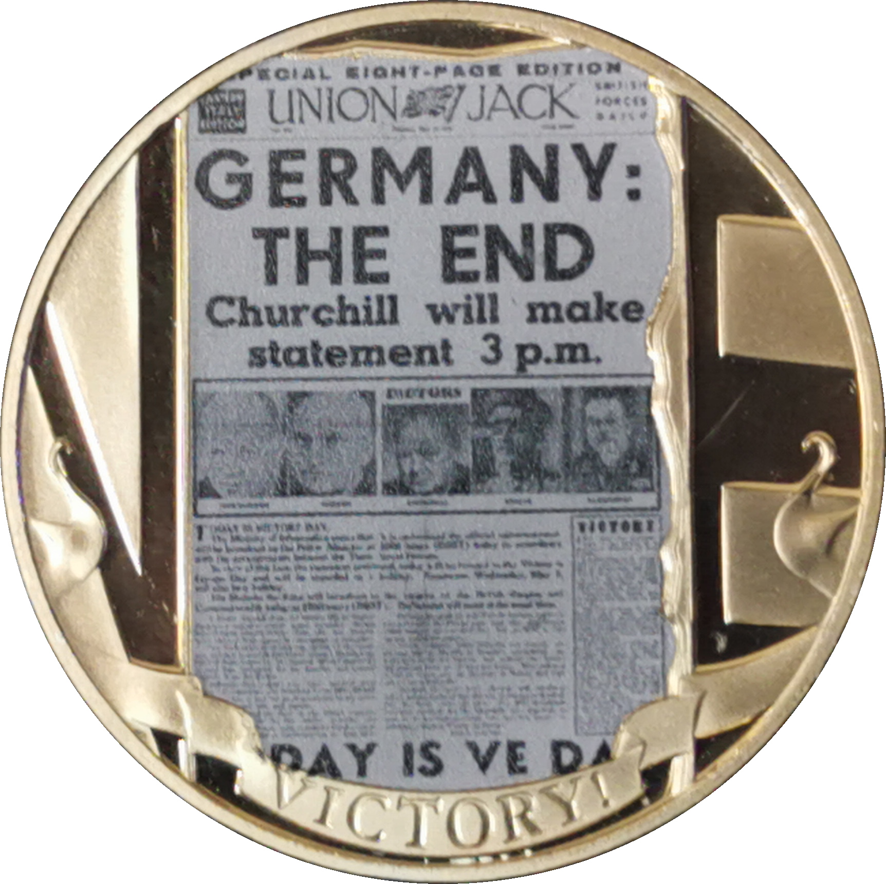 Gibraltar 1 Crown - Elizabeth II Union Jack reverse