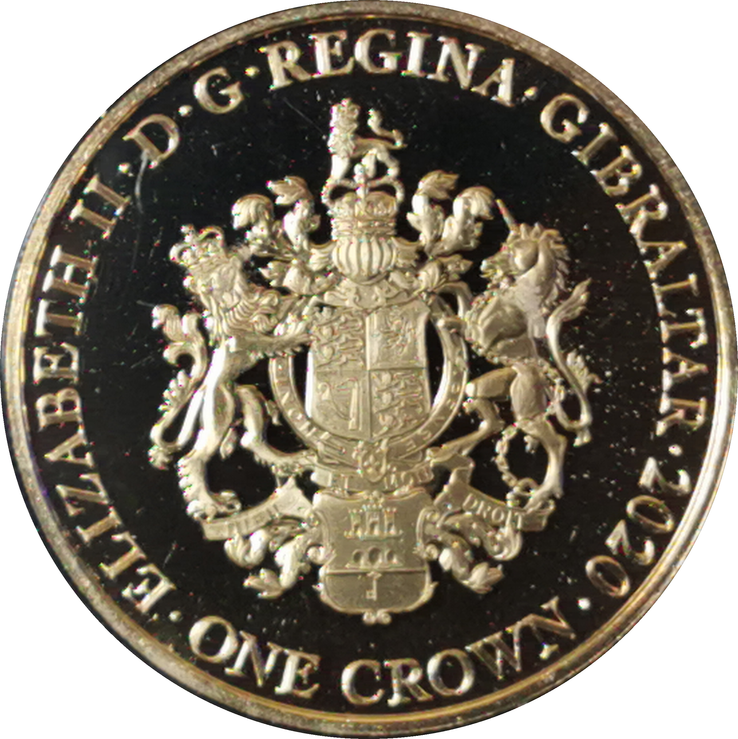 Gibraltar 1 Crown - Elizabeth II Daily Express obverse