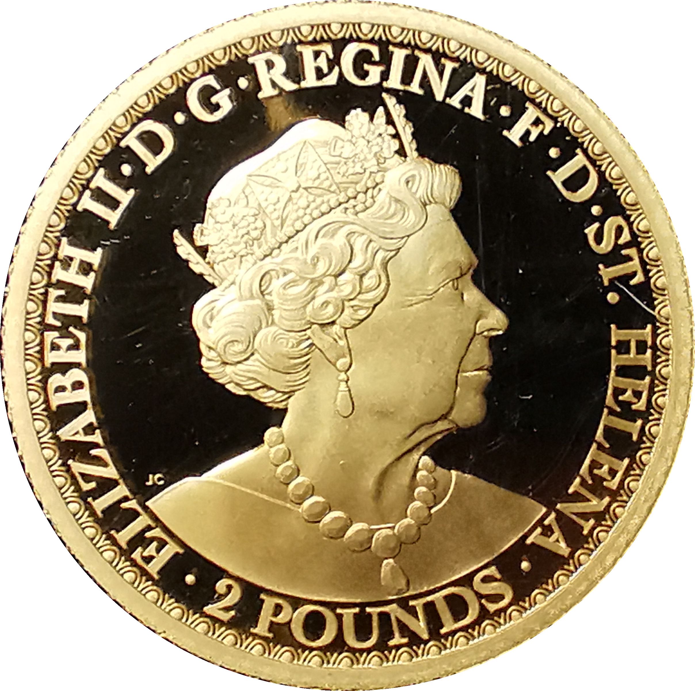Saint Helena 2 Pounds - Elizabeth II Una and the Lion - Gold 0.5g obverse