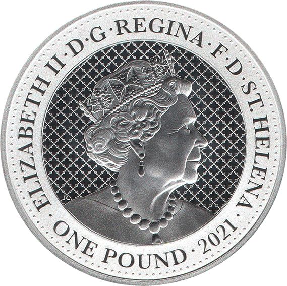 Saint Helena 1 Pound - Elizabeth II Cash India Wildlife: The Elephant obverse
