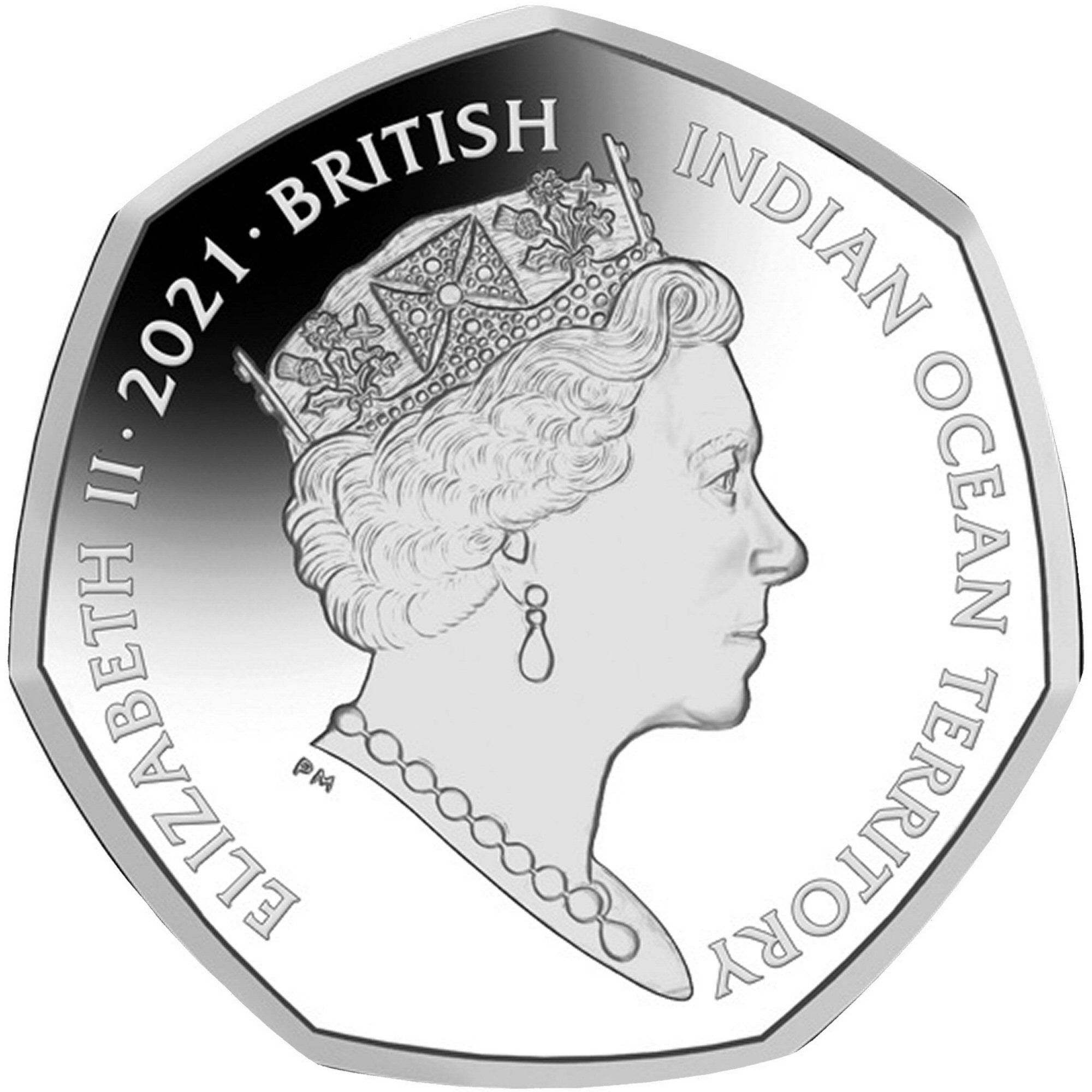 British Indian Ocean Territory 50 Pence - Elizabeth II Trooping the Colour; Silver obverse