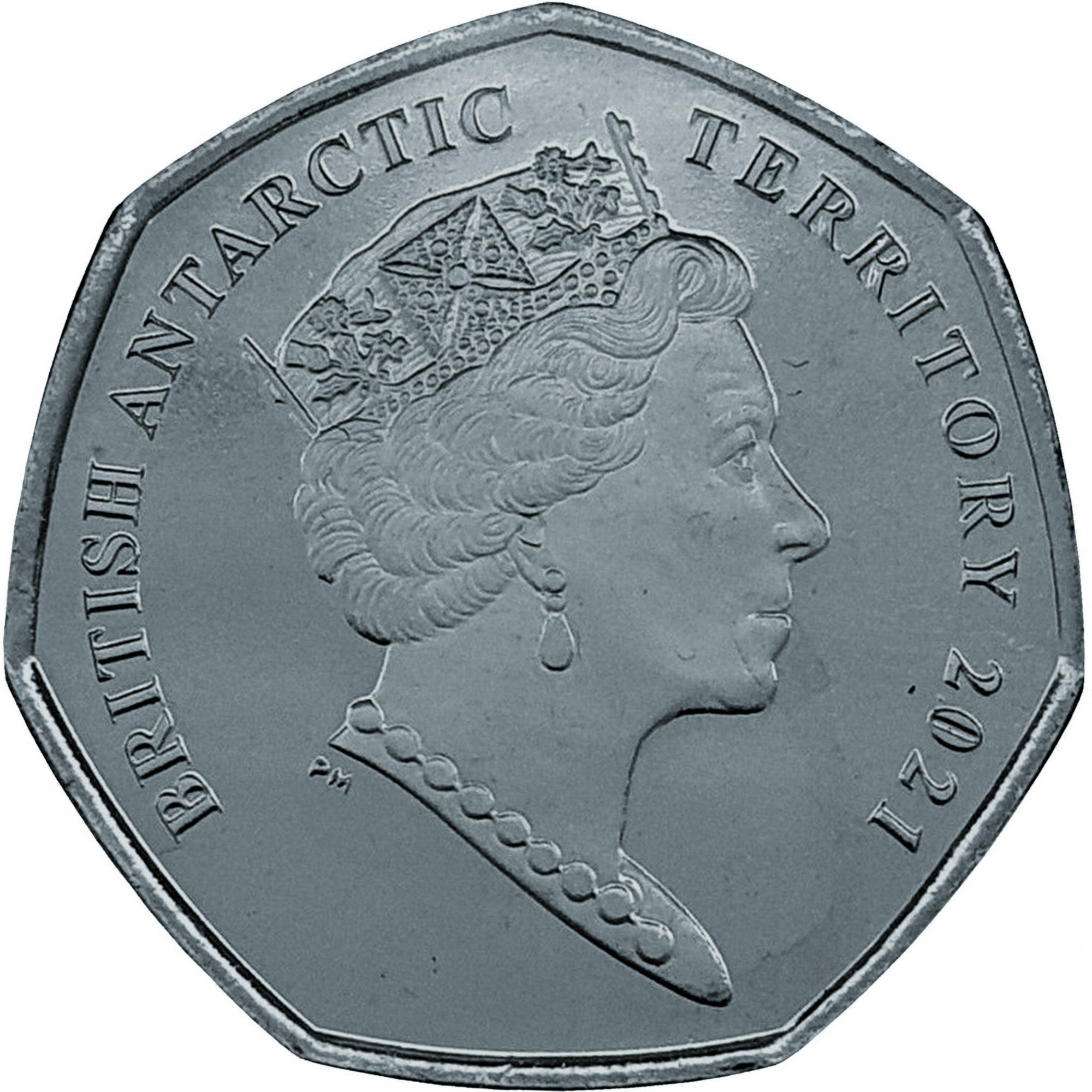 British Antarctic Territory 50 Pence - Elizabeth II The Crown Jewels obverse