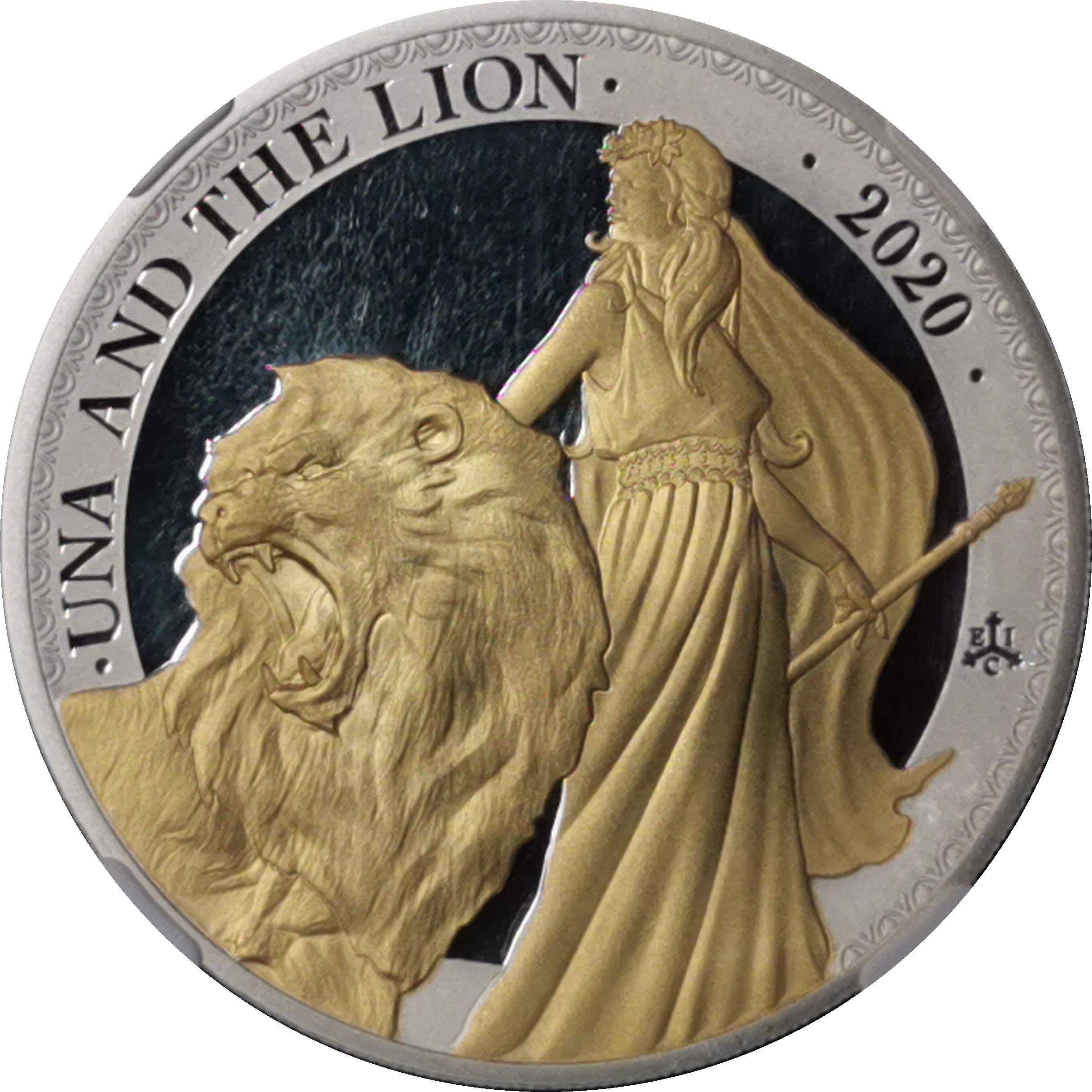 Saint Helena 1 Pound - Elizabeth II Una and the Lion - 1oz gold plated silver reverse