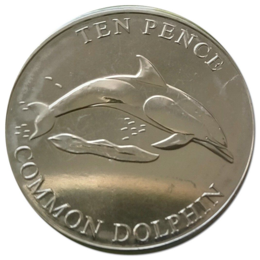 Guernsey 10 Pence - Elizabeth II Common Dolphin