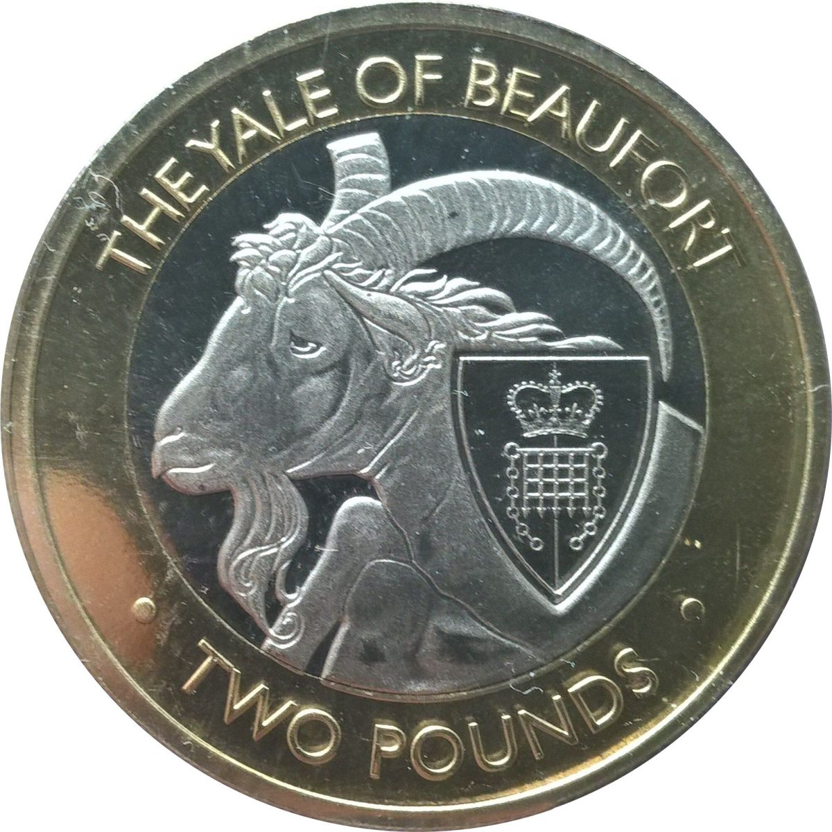 British Indian Ocean Territory 2 Pounds - Elizabeth II The Yale of Beaufort reverse